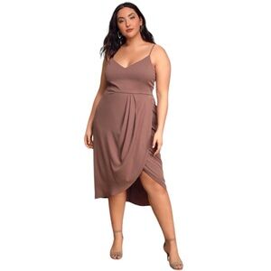 Lulu’s || Reinette Mauve Midi Faux Wrap Dress